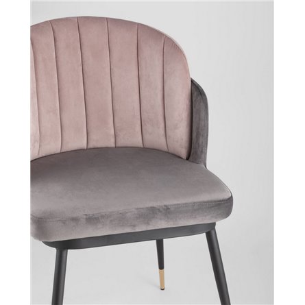 Комплект из двух стульев|Stool Group|Пенелопа велюр темно-серый ножки металл 2 шт