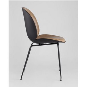 Комплект из двух стульев|Stool Group|Beetle PU бежевый, металлический каркас, черные ножки 2 шт