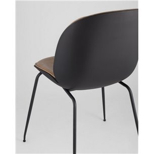 Комплект из двух стульев|Stool Group|Beetle PU бежевый, металлический каркас, черные ножки 2 шт