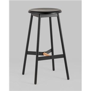 Комплект из двух стульев|Stool Group|Knobb черный каркас из металла и массива дерева 2 шт