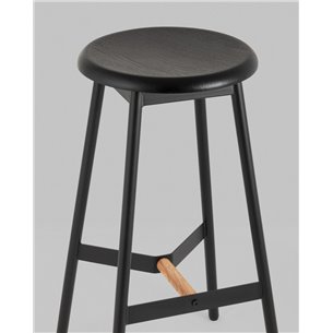 Комплект из двух стульев|Stool Group|Knobb черный каркас из металла и массива дерева 2 шт