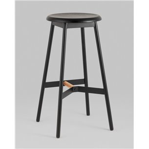 Комплект из двух стульев|Stool Group|Knobb черный каркас из металла и массива дерева 2 шт
