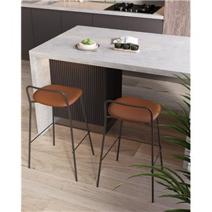 Стул барный|Stool Group|Mantis, экокожа, коричневый