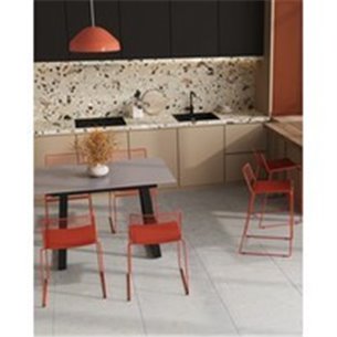 Стул|Stool Group|Danny серый металл подушкой из экокожи