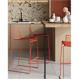 Стул полубарный|Stool Group|Danny бордовый металл с подушкой из экокожи