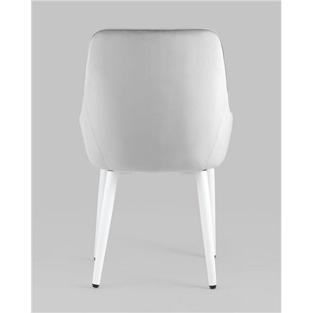 Комплект из четырех стульев|Stool Group|Диана велюр цвет серый ножки белые из металла