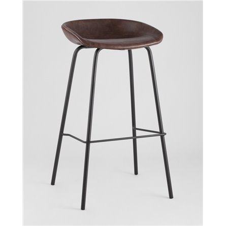 Комплект из двух стульев|Stool Group|Beetle Lite PU коричневый, металлический каркас, черные ножки 2 шт