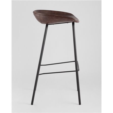 Комплект из двух стульев|Stool Group|Beetle Lite PU коричневый, металлический каркас, черные ножки 2 шт