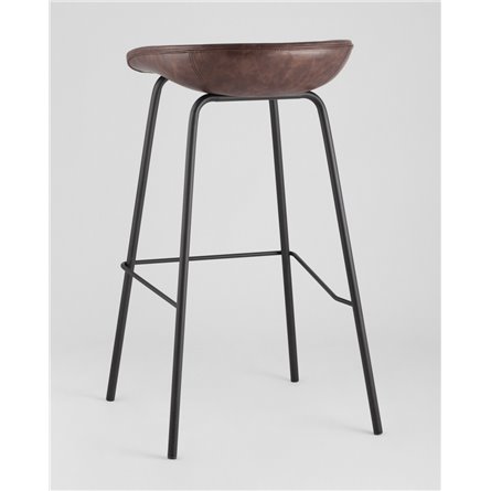 Комплект из двух стульев|Stool Group|Beetle Lite PU коричневый, металлический каркас, черные ножки 2 шт