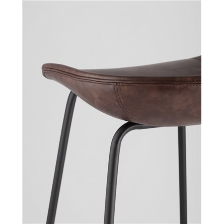 Комплект из двух стульев|Stool Group|Beetle Lite PU коричневый, металлический каркас, черные ножки 2 шт