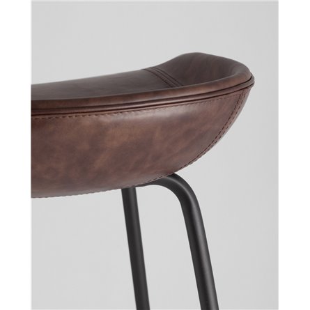 Комплект из двух стульев|Stool Group|Beetle Lite PU коричневый, металлический каркас, черные ножки 2 шт