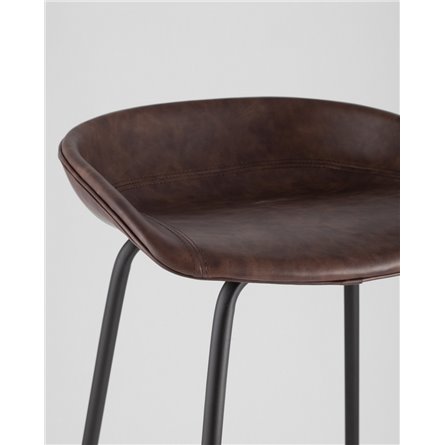 Комплект из двух стульев|Stool Group|Beetle Lite PU коричневый, металлический каркас, черные ножки 2 шт