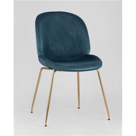 Комплект из двух стульев|Stool Group|Beetle маренго, металлический каркас, бархатная обивка, золотые ножки 2 шт