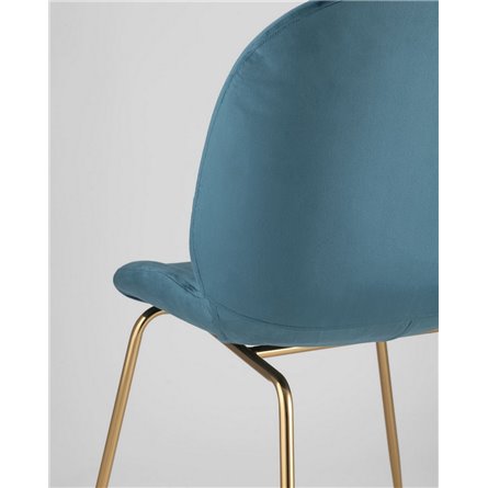 Комплект из двух стульев|Stool Group|Beetle маренго, металлический каркас, бархатная обивка, золотые ножки 2 шт