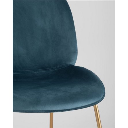 Комплект из двух стульев|Stool Group|Beetle маренго, металлический каркас, бархатная обивка, золотые ножки 2 шт