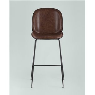 Комплект из двух стульев|Stool Group|Beetle со спинкой коричневый, экокожа, каркас металлический 2 шт