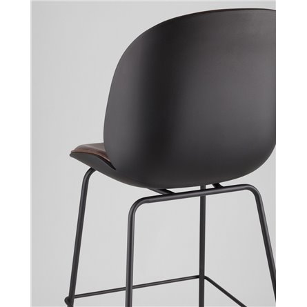 Комплект из двух стульев|Stool Group|Beetle со спинкой коричневый, экокожа, каркас металлический 2 шт