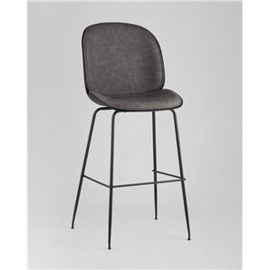 Комплект из двух стульев|Stool Group|Beetle со спинкой серый, экокожа, каркас металлический 2 шт