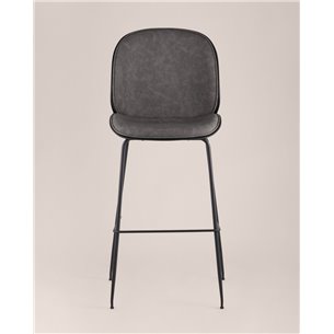 Комплект из двух стульев|Stool Group|Beetle со спинкой серый, экокожа, каркас металлический 2 шт