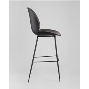 Комплект из двух стульев|Stool Group|Beetle со спинкой серый, экокожа, каркас металлический 2 шт