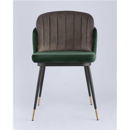 Комплект из двух стульев|Stool Group|Пенелопа велюр зеленый коричневый ножки металл 2 шт