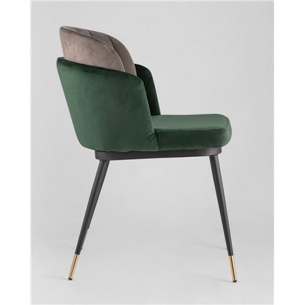 Комплект из двух стульев|Stool Group|Пенелопа велюр зеленый коричневый ножки металл 2 шт