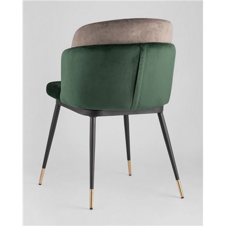 Комплект из двух стульев|Stool Group|Пенелопа велюр зеленый коричневый ножки металл 2 шт
