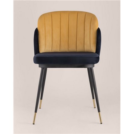 Комплект из двух стульев|Stool Group|Пенелопа велюр синий желтый ножки металл 2 шт