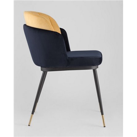 Комплект из двух стульев|Stool Group|Пенелопа велюр синий желтый ножки металл 2 шт