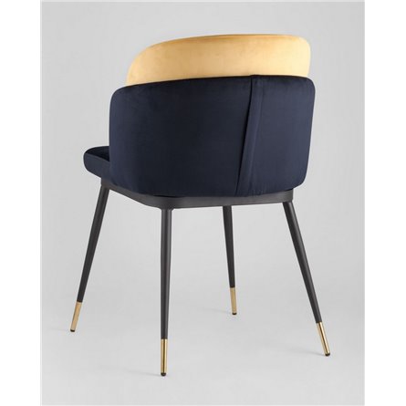 Комплект из двух стульев|Stool Group|Пенелопа велюр синий желтый ножки металл 2 шт