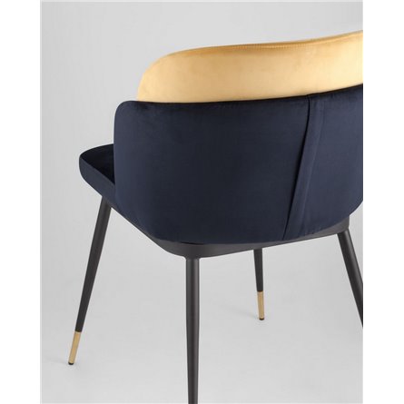 Комплект из двух стульев|Stool Group|Пенелопа велюр синий желтый ножки металл 2 шт