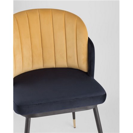 Комплект из двух стульев|Stool Group|Пенелопа велюр синий желтый ножки металл 2 шт