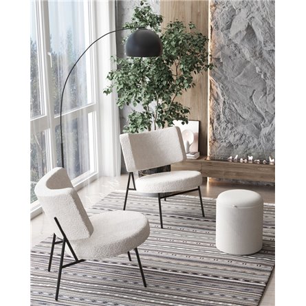 Кресло|Stool Group|Кресло District Lounge букле белый