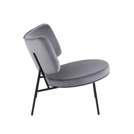 Кресло District Lounge велюр серый