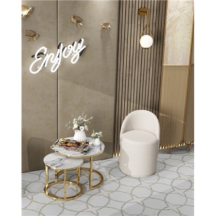 Пуф|Stool Group|Пуф Loreen вращающийся букле белый