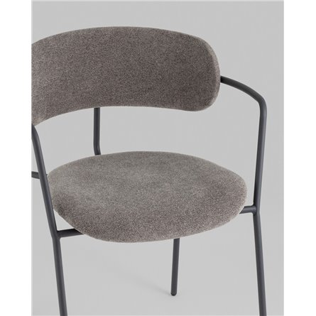 Стул|Stool Group|Стул Дженни букле темно-серый каркас антрацитово-серый муар