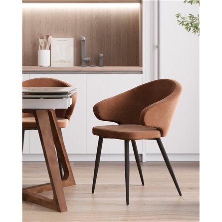 Стул|Stool Group|Стул с подлокотниками Codo велюр коричневый