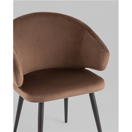 Стул|Stool Group|Стул с подлокотниками Codo велюр коричневый