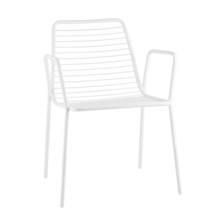 Стул с подлокотниками Дели металл белый