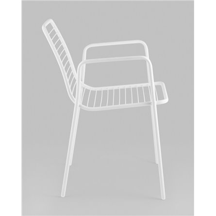 Стул|Stool Group|Дели металл белый с подлокотниками