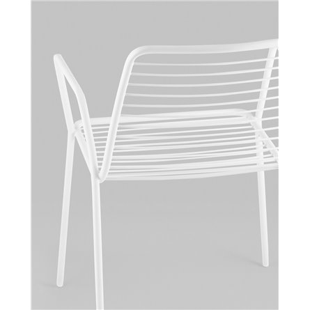 Стул|Stool Group|Дели металл белый с подлокотниками