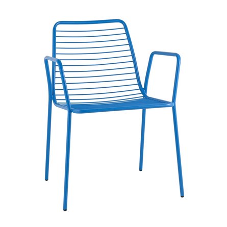 Стул с подлокотниками Дели металл голубой