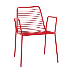 Стул с подлокотниками Дели металл красный