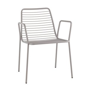 Стул с подлокотниками Дели металл серый