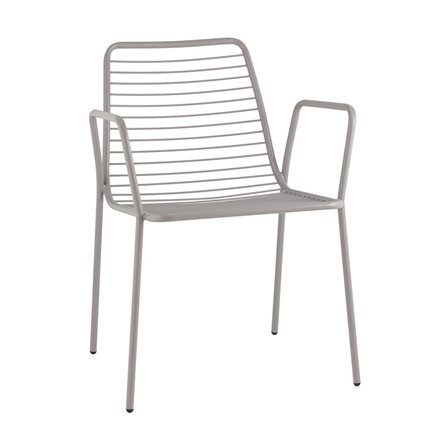 Стул с подлокотниками Дели металл серый