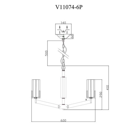 Люстры|Moderli|V11074-6P Brass