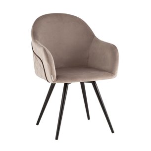 Стул вращающийся Новел велюр серо-коричневый