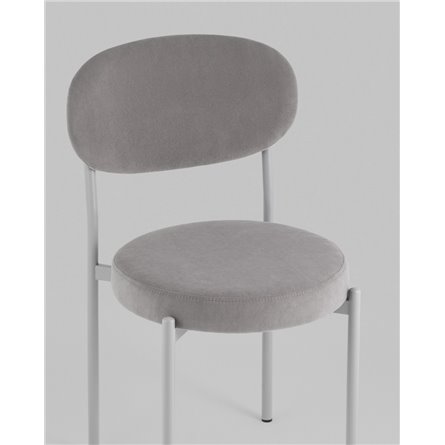 Стул|Stool Group|Бриф SN велюр серый каркас светло-серый муар