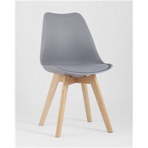 Комплект из четырех стульев|Stool Group|FRANKFURT серый пластик сиденье из экокожи ножки массив бука