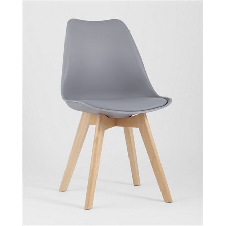 Комплект из четырех стульев|Stool Group|FRANKFURT серый пластик сиденье из экокожи ножки массив бука